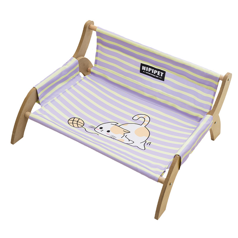 Cat primavera y verano persiguiendo pelota gato sillón reclinable a rayas nido de gato sofá elevado de madera maciza nido de perro perro fuera del suelo