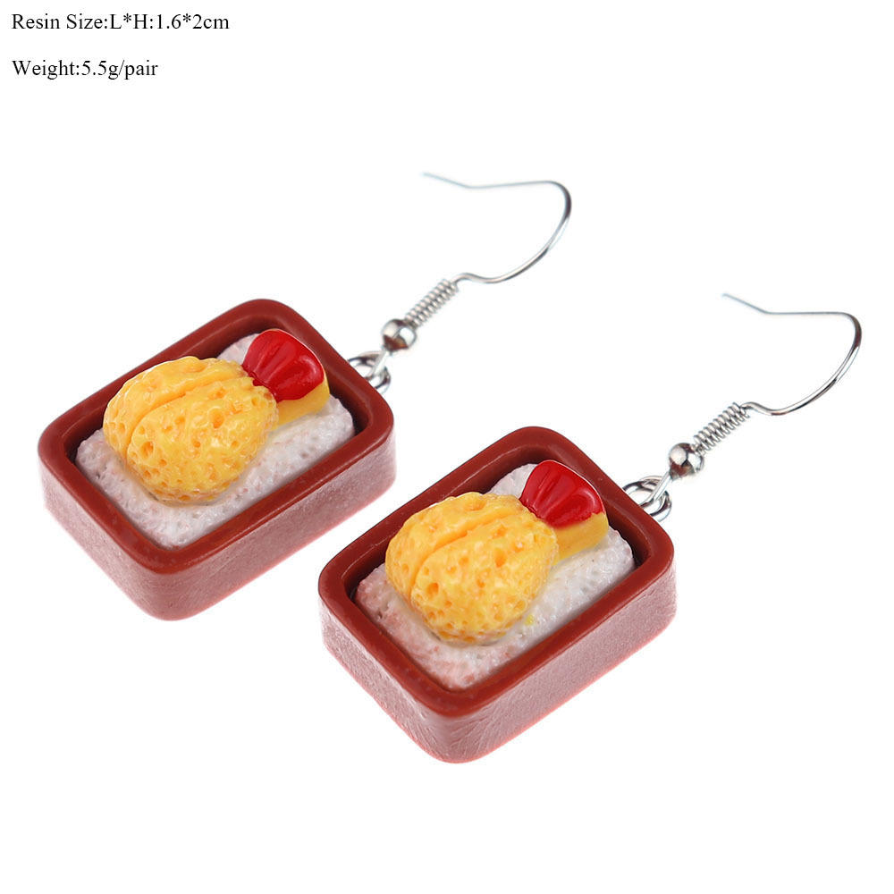 Fruit Pattern Women's Gender Patchwork Design Wholesale Jewelry Cute Fruit Plastic Resin Patchwork Drop Earrings