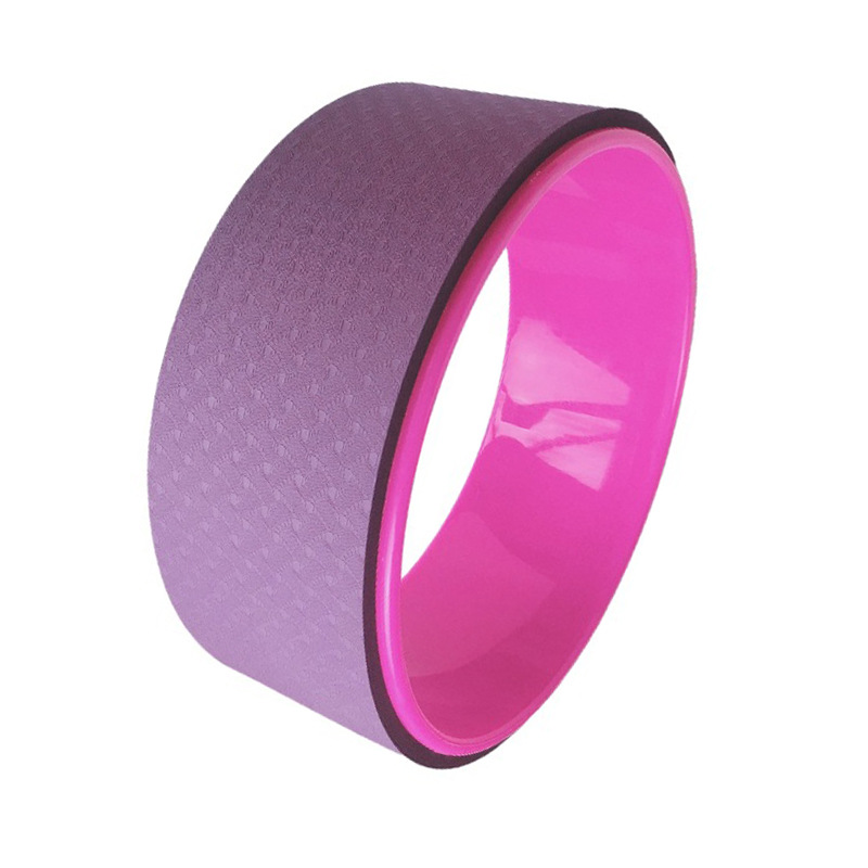 32CM 클래식 요가 휠-로즈 레드 + 딥 퍼플