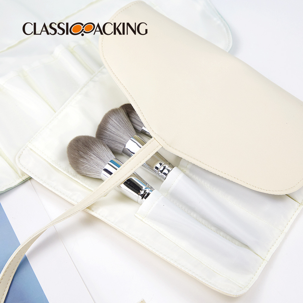 Bolsa de almacenamiento de herramientas de belleza simple japonesa Bolsa de rollo Cepillo de sombra de ojos Bolsa de almacenamiento de lápiz de cejas Bolsa de cepillo de maquillaje impermeable portátil