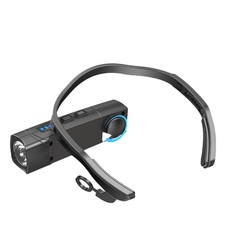 Transfronterizo nuevo tipo de oreja colgante lateral inducción faro extraíble antorcha portátil ligera noche pescar faro lámpara de mina