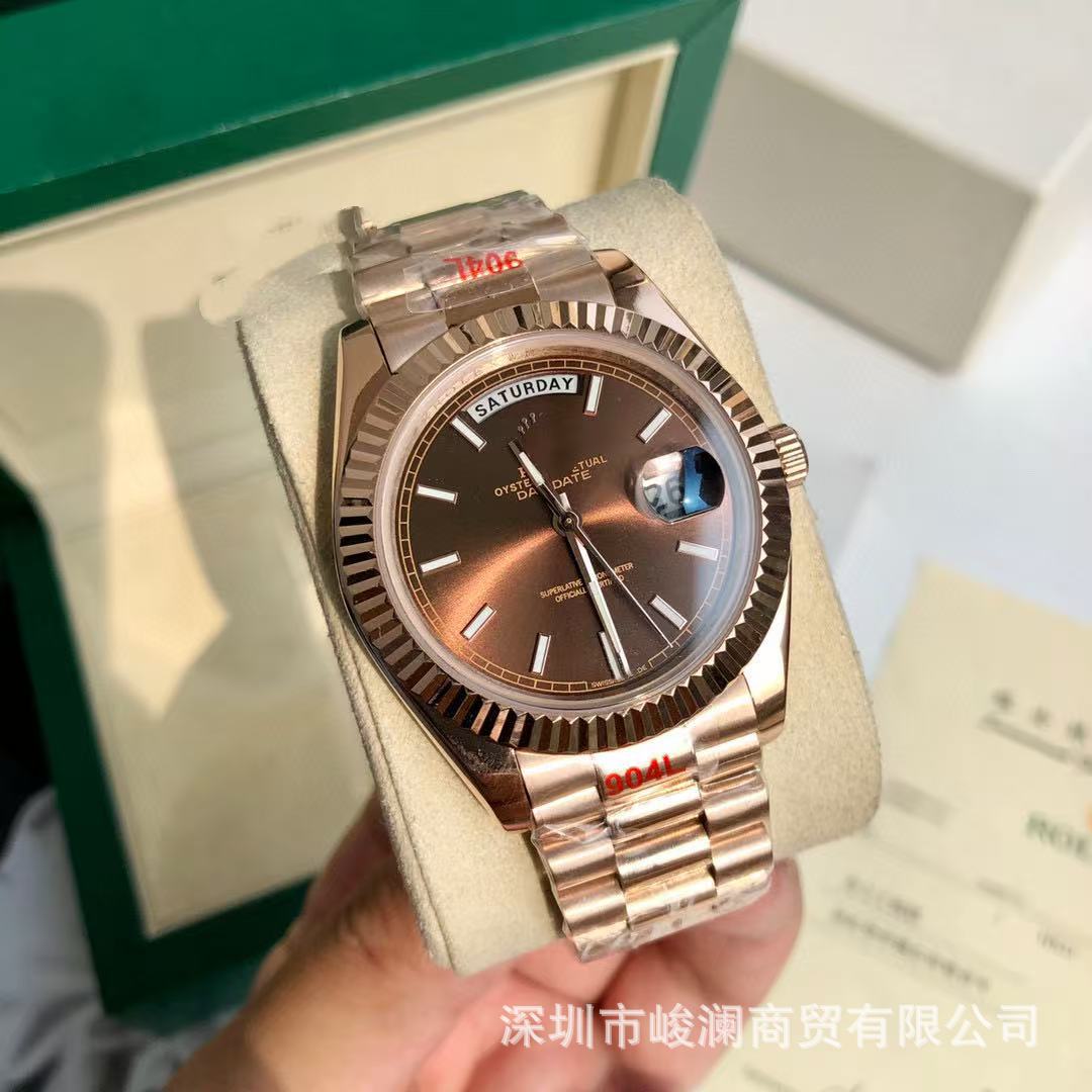 Comercio exterior transfronterizo negro DD diario de domingo mesa de juego verde reloj mecánico automático reloj de hombre reloj calendario doble