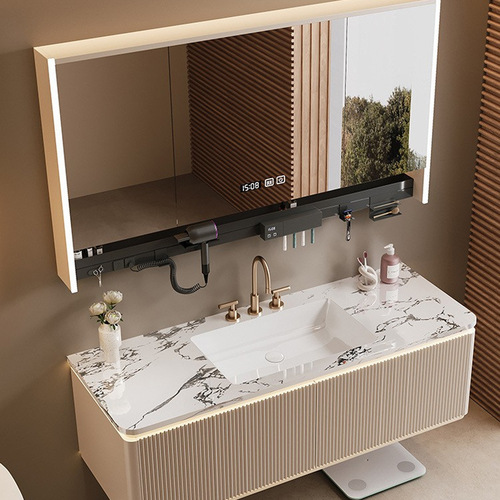 DuPont Corian integrated basin bathroom cabinet set smart hair dryer mirror cabinet hand wash basin pool washroom washstand