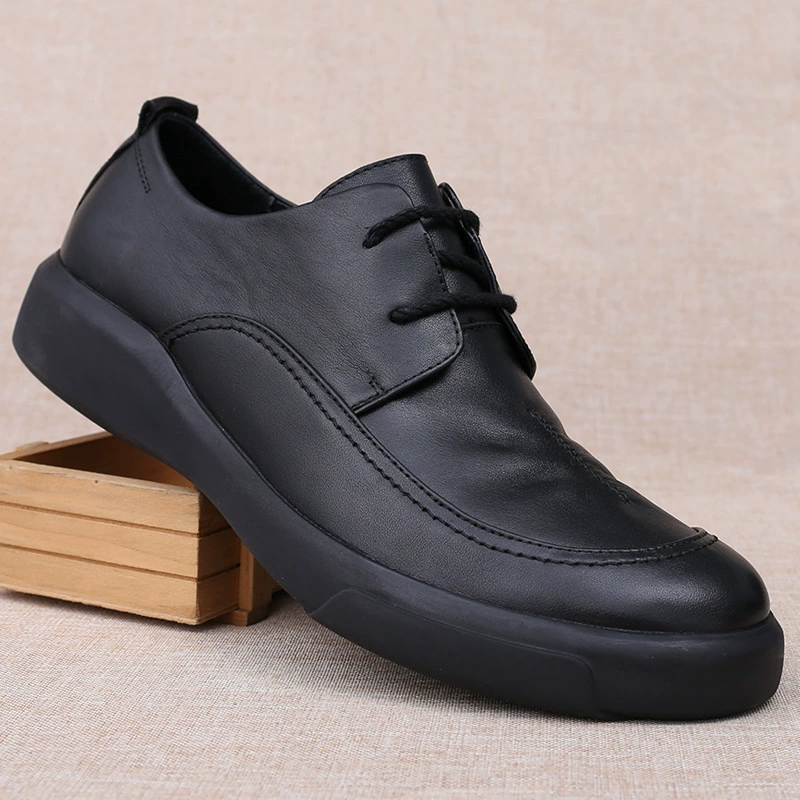 Мужские деловые туфли из натуральной кожи, новые осенние повседневные универсальные туфли на мягкой подошве, зимние повседневные кожаные туфли на флисовой подкладке.