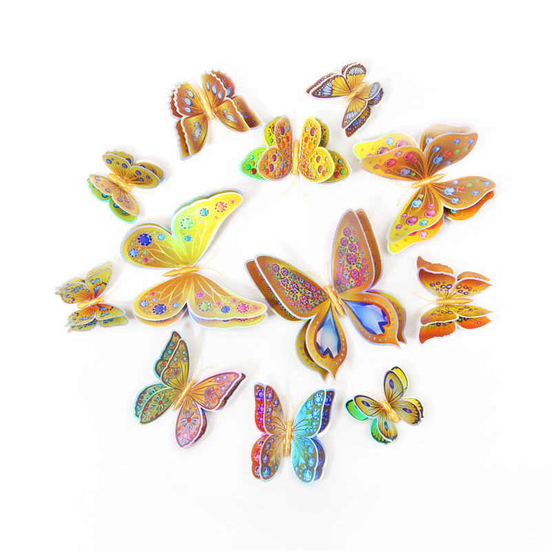 3D Stereo Double-Layer Artificial Butterfly Creative Home DIY Stickers Living Room Background Wall Decoration Pvc Butterfly Wall Stickers 3D Stereo Double-Layer Artificial Butterfly Creative Home DIY Stickers Living Room Background Wall Decoration Pvc Butterfly Wall Stickers