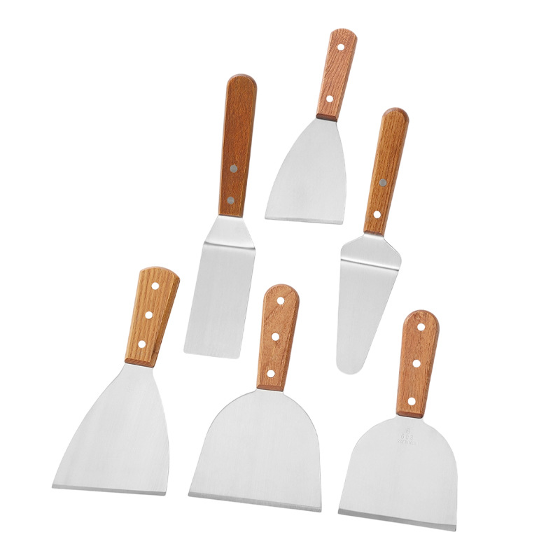 Acero inoxidable cocina pala teppanyaki herramienta hogar filete freír pala elástica hotel restaurante suministros de cocina