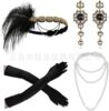 Decorations, headband, gloves, necklace and earrings, 1920 years, graduation party