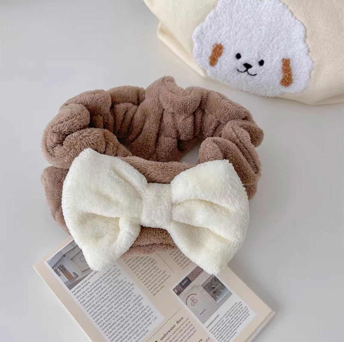 Lavado de la cara banda de pelo de moda femenina Coreana Red diadema roja estudiante dulce Linda máscara de maquillaje banda de pelo horquilla