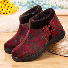老人棉鞋女冬季新款老北京布鞋加絨保暖鞋加厚中老年短靴奶奶棉靴