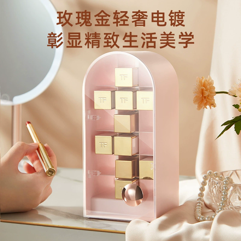Lipstick, dustproof table cosmetic storage box for home use, capacious tubing