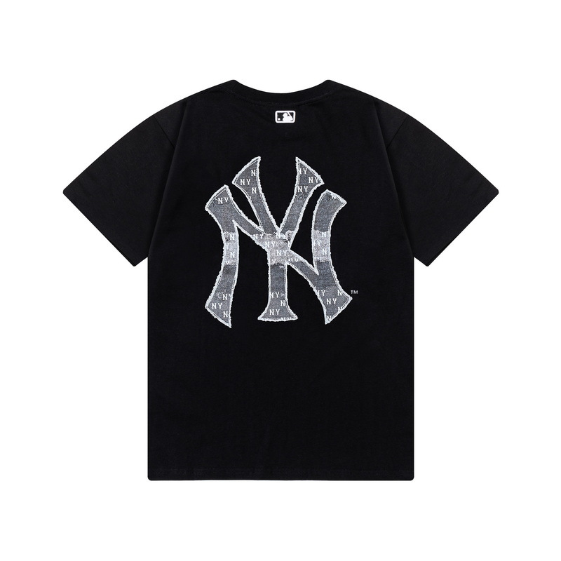 MLB Series Summer Yankees Colorful Graffiti NY Short-Sleeve American Street Style Casual Loose T-Shirt for Men and Women Couples