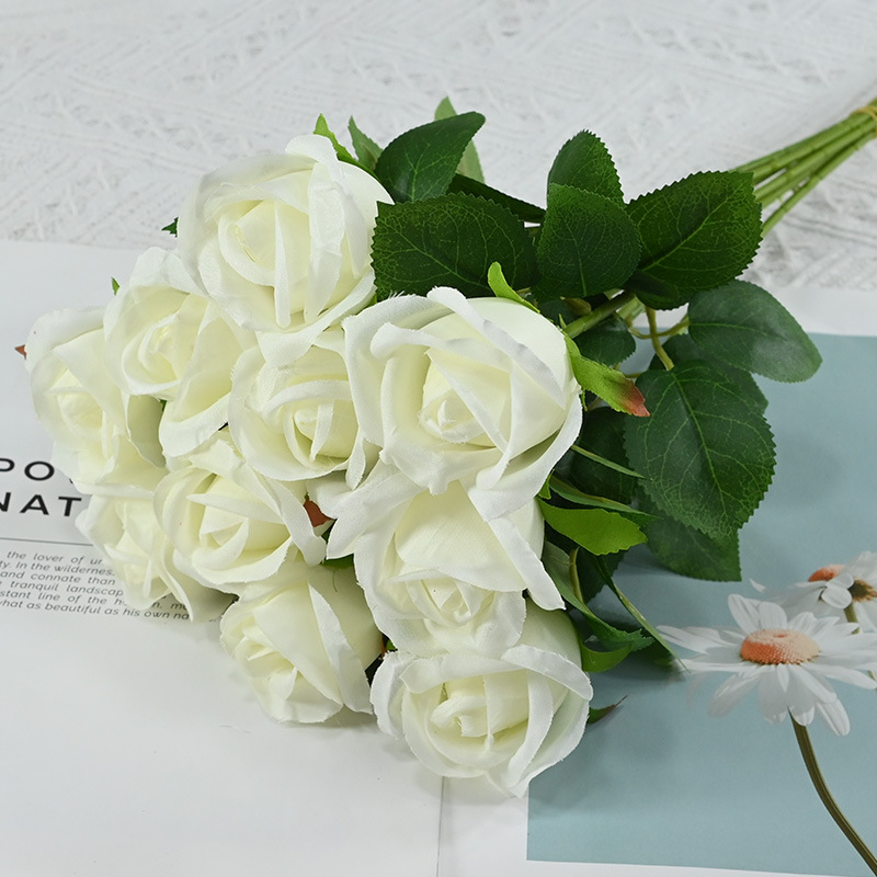 Flores de simulación al por mayor de una sola rosa triangular gran precio decoración de boda flores de decoración del hogar flores flores falsas flores flores falsas