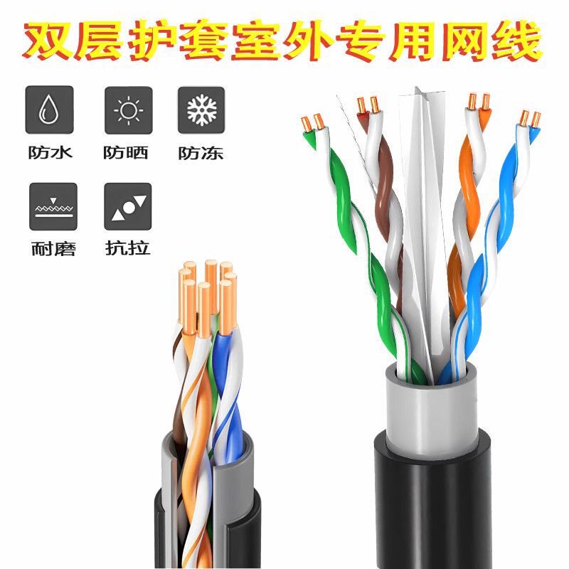 Fábrica personalizada CAT6 proyecto estándar nacional Gigabit cobre libre de oxígeno doble blindaje al aire libre POE seis líneas de red image 3