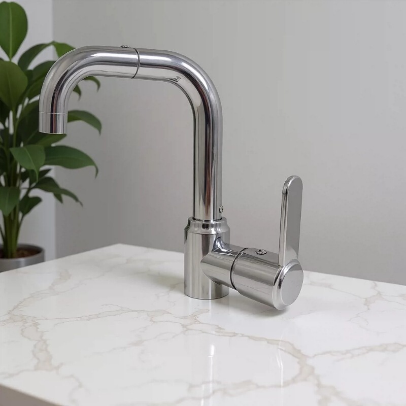 Factory direct stainless steel hot and cold plating kitchen sink faucet sink rotatable with ball single dragon