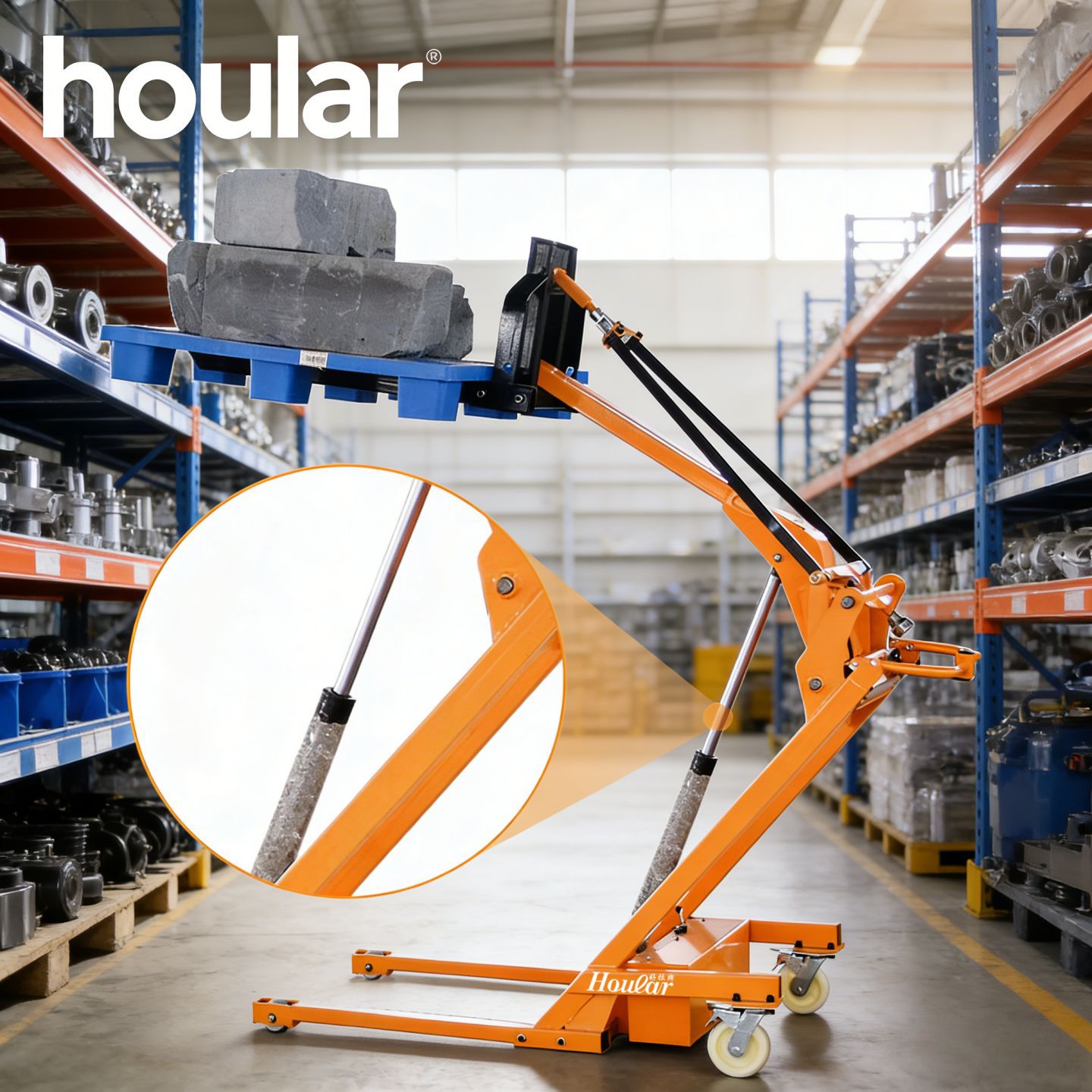 szhoular便捷式电动小叉车 曲臂电动叉车 300kg电动单臂吊卸货车