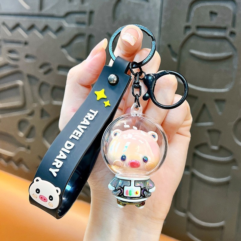 漫画スペースカピバラ電気メッキカピバラキーホルダーかわいいバッグペンダント人形カップルペンダント小さなギフト|undefined