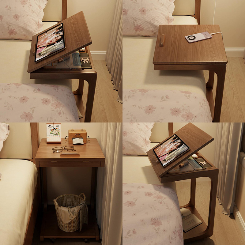 Mesa de cabezal de cama creativa móvil dormitorio pequeño mesilla de cabecera doméstica armario simple mesa de estilo medieval de lujo