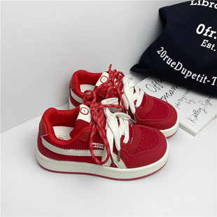 Apple Shoes Red Thick-soled Board Shoes Women's Spring/Summer 2025 All-match Color Matching Casual Soft-soled German Training Shoes Yuanbo 2310