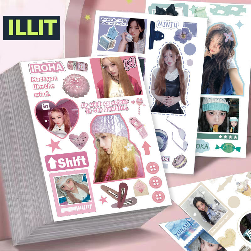 8 Sheets of Korean K-Pop Star Cut-Out Stickers for Decorating Planners, Notebooks, Phones, and Packaging Materials