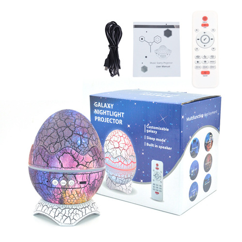 New LED Dinosaur Egg Bluetooth Music Aurora Galaxy Star Projector Ambient Crackle Creative Bedroom Night Light