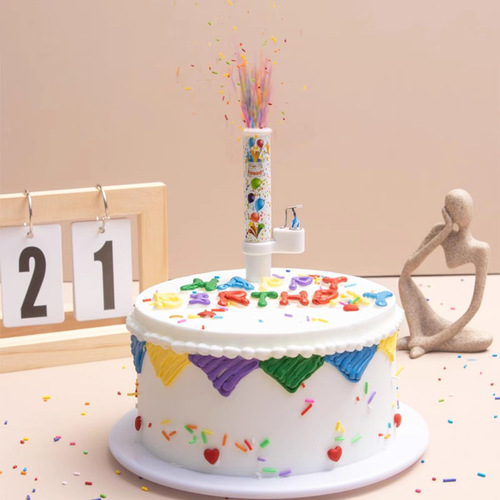 2024 new music surprise automatically sprays out colorful candies Happy birthday creative cake decoration candles