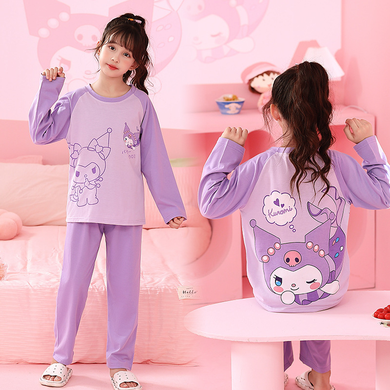 Pijamas infantiles algodón de manga larga primavera y otoño nuevo Melody lindo niño de mediano tamaño bebé niñas set de ropa para el hogar