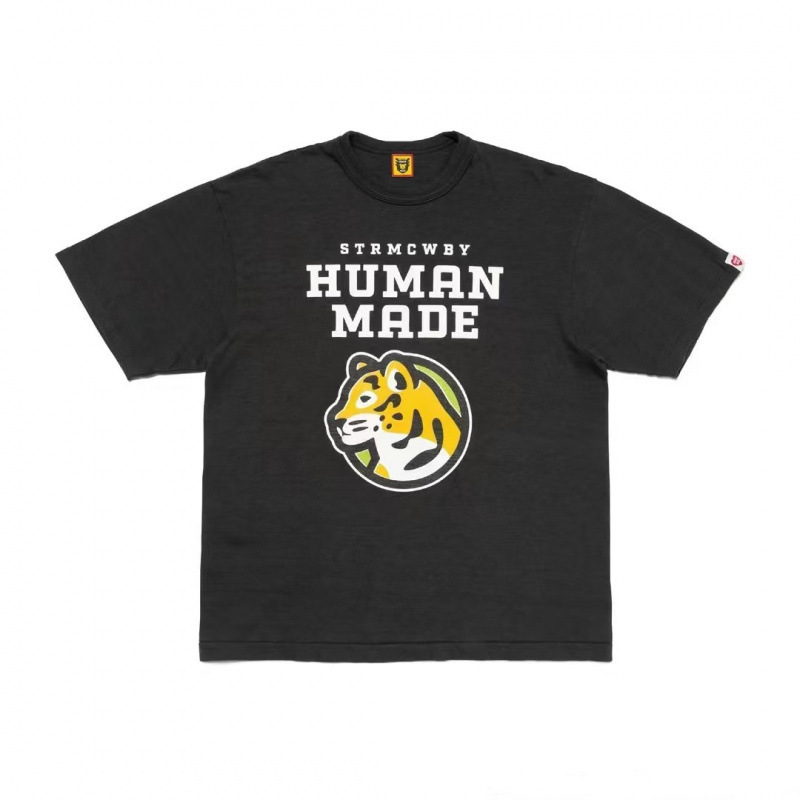 スポット日本製ヒューマンサマーヘビーウェイトバンブーコットン半袖Tシャツルーズカジュアルラウンドネックプリント|undefined