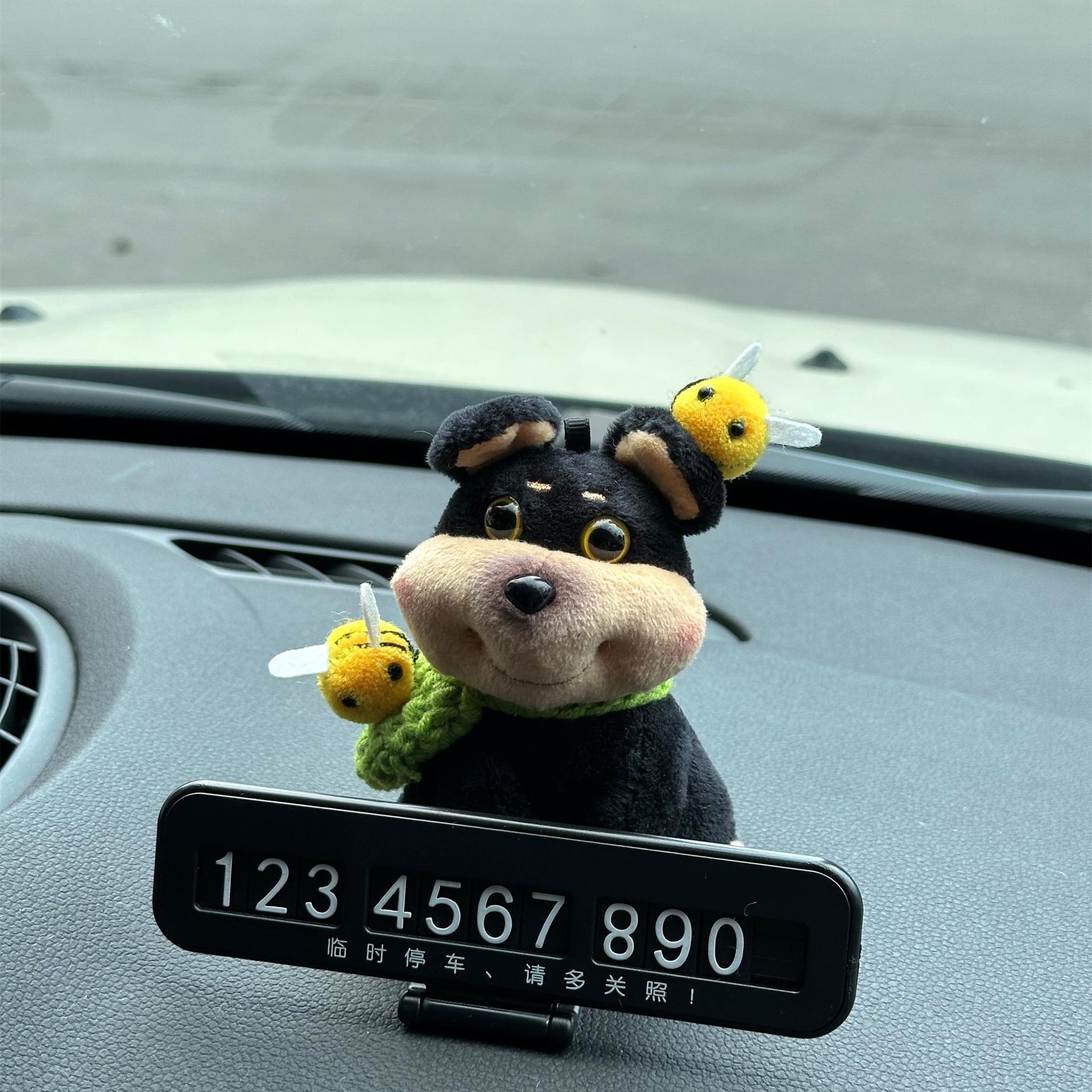 Tarjeta de teléfono móvil abeja cachorro estacionamiento temporal lindo decoración de automóvil de alta calidad regalo creativo 2024 nuevo