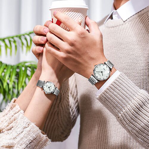 Couple pair watch Dawn steel band watch women and men wholesale cross-border foreign trade live broadcast couple quartz thin watch
