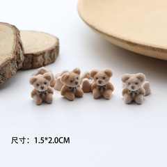 新款亞克力配件DIY 植絨小熊飾品手機殼貼片頭飾耳環髮夾胸針批發