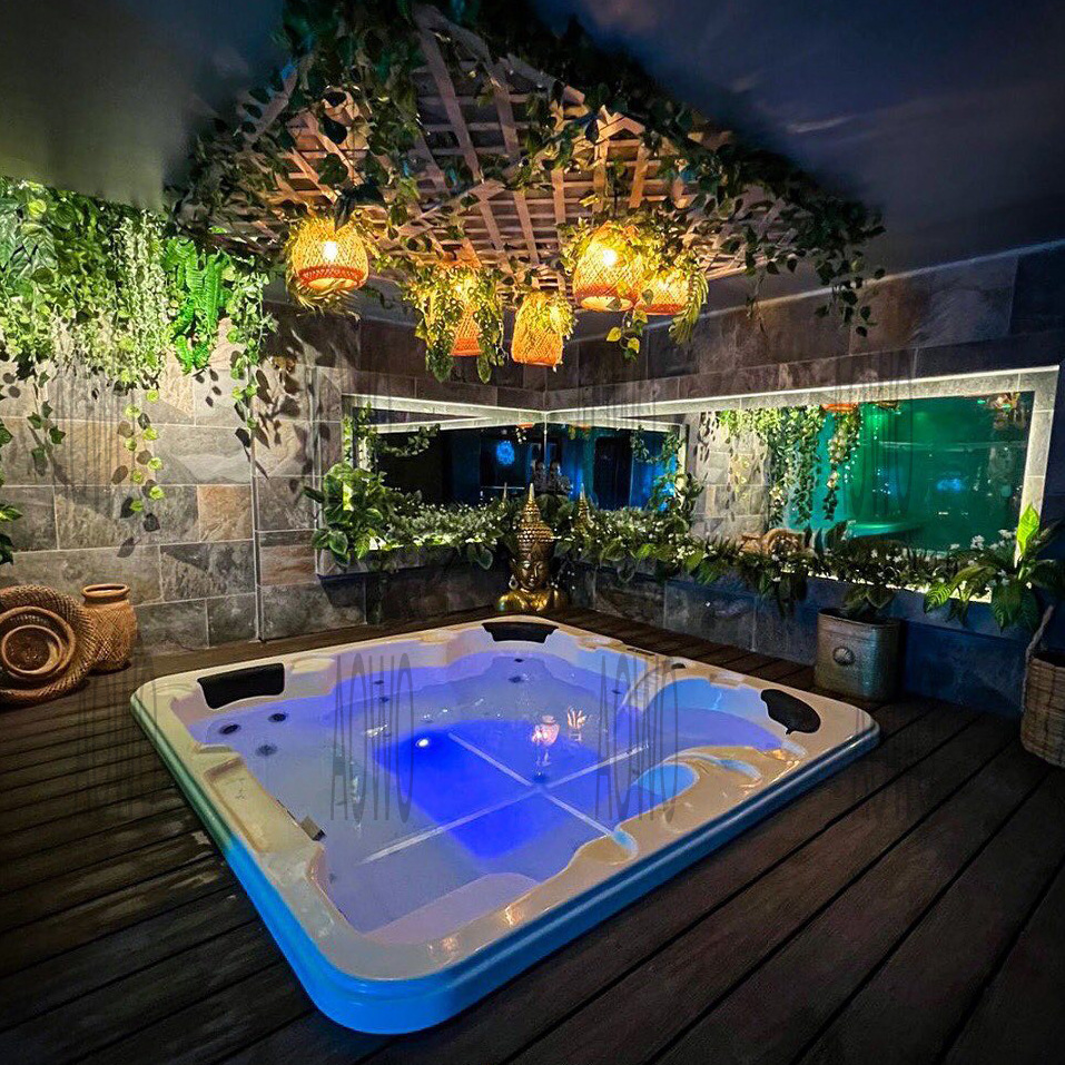bañera acrílica gran piscina al aire libre bañera de hidromasaje al aire libre 7 personas piscina spa bañera de jacuzzi piscina de remojo al aire libre
