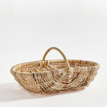 菜篮编织篮鲜花包装开业手提篮子藤编竹编花篮花束插花蓝花店花艺