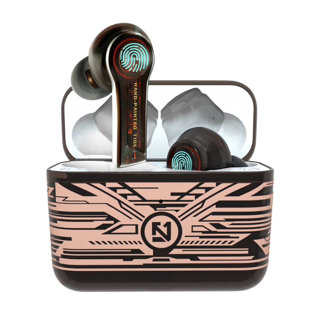 TS-200真无线蓝牙耳机tws透明入耳立体声通话音乐减噪耳机涂鸦