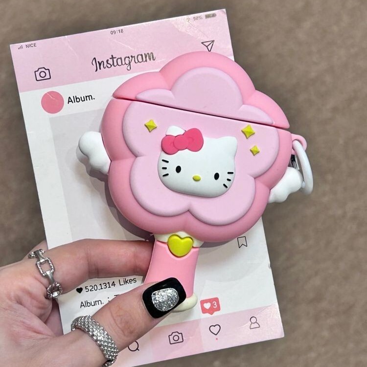 Cartoon Cute Cat Magic Wand Suitable for Airpodspro2 Earphone Cases, 3Rd Generation Apple Earphone Cases, AirPods
