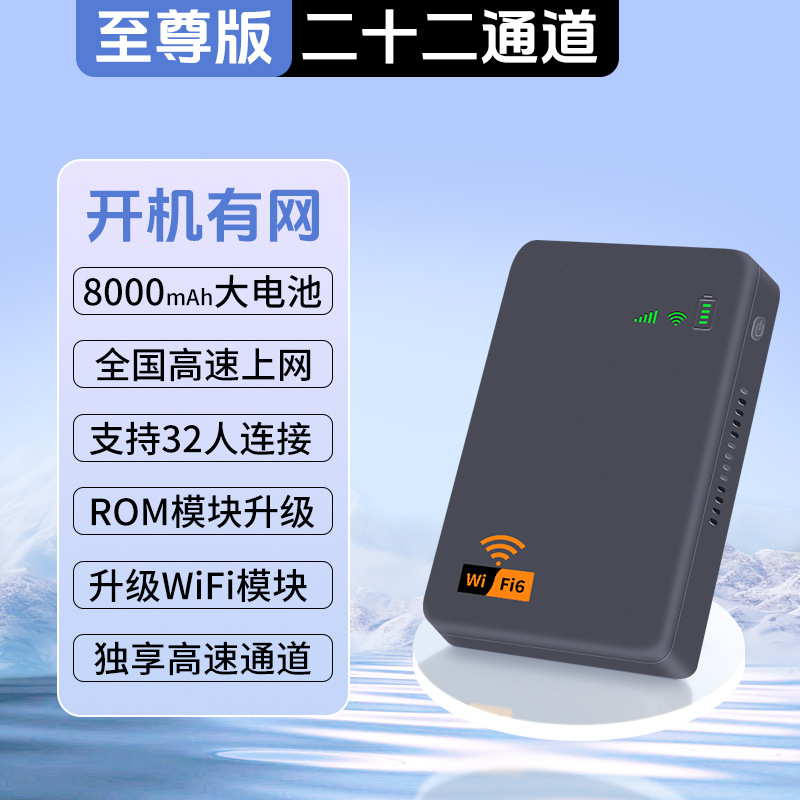 [gray wifi6] extreme edition 22 channels 8000 mah power bank wifi 2-in-1-50g/month*1 month