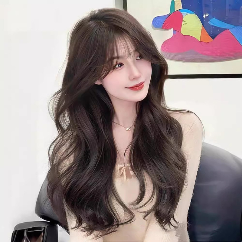 Wig with No Need for Conditioning, New Upgraded 5.0 Version, Large Scalp Wig for Women, Big Wave Synthetic Hair Full Head Wig Cap