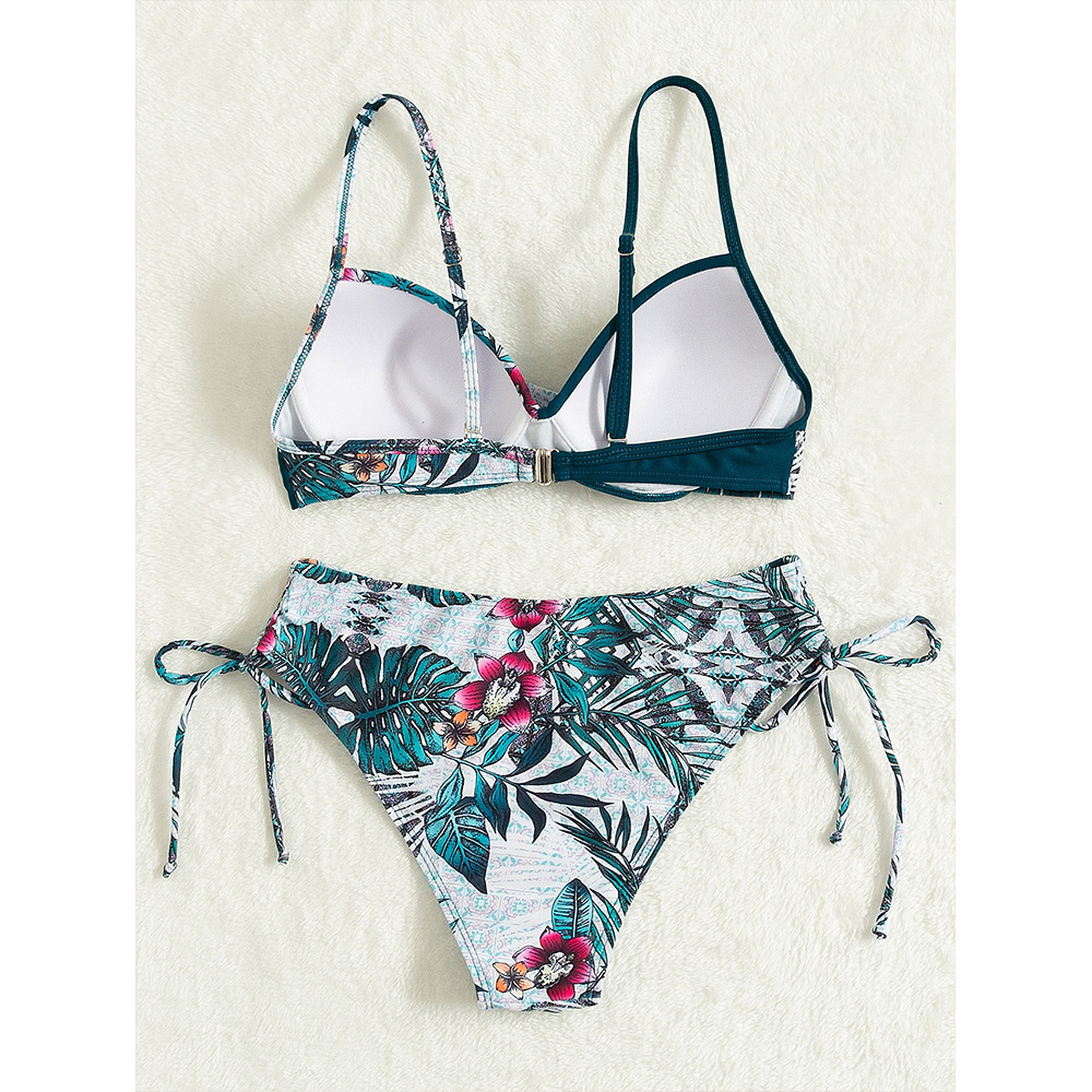 Women's Gender Printing Design Women's Flower Printing 2 Pieces Set Bikinis