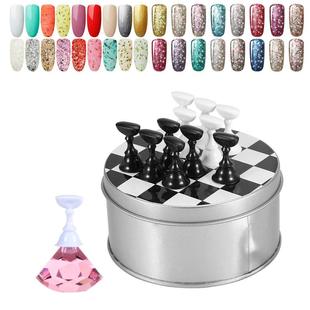 Cross-border specially for Japanese-style nail art chessboard nail piece holder crystal gem base practice rack seat nail art chessboard