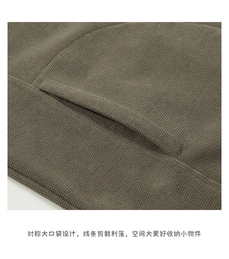 登爵男装日系格子插肩袖圆领套头卫衣男情侣宽松束口插袋潮牌上衣