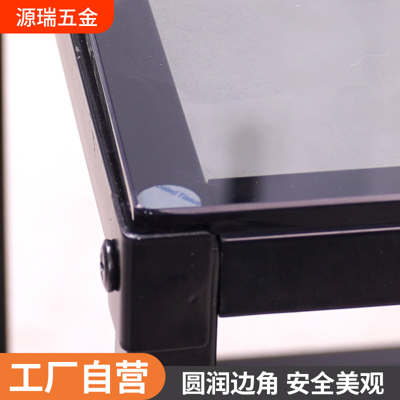 Mesa de té de vidrio templado doméstico moderna simple mesa de té negra sala de estar mesa de té rectangular mesa de té de oficina