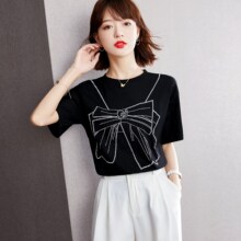 超火穿搭黑色短袖T恤女夏季2026新款夏装显瘦女士体恤巨好看上衣