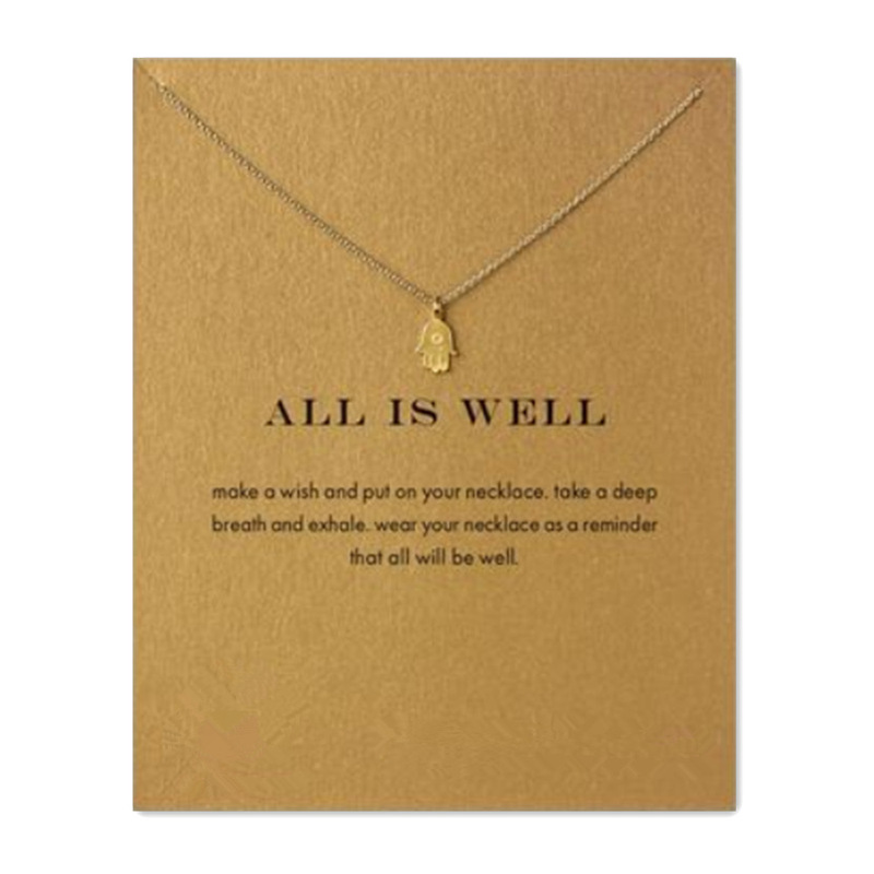 European and American foreign trade new jewelry Hamsa Fatima bergamot Buddha Palm pendant short necklace clavicle chain wholesale