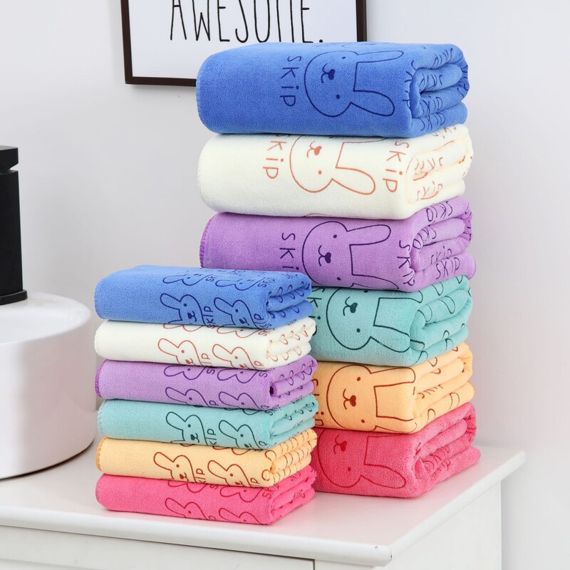 Fine Fiber Towel Bath Towel Face Wash Absorbent Beach Towel Bath Gift Kidsren's Swimming Quick-Drying Set Absorbent and Quick-Drying
