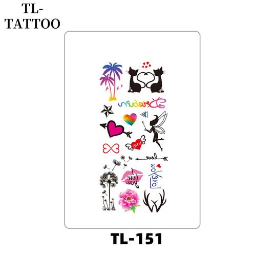 Bear Alphabet Tattoo Sticker Herbal Full Back Floral Arm Tattoo Sheet with Waterproof Sweatproof Design