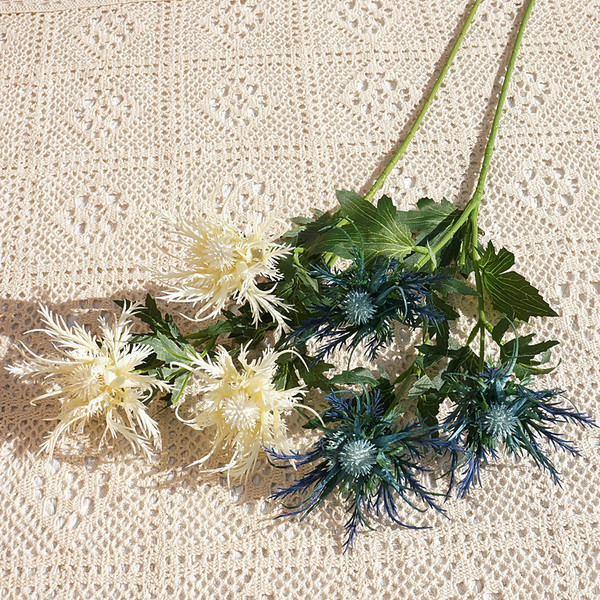 Simulation flower thorns 3 -headed thorns, simulation flower fake flowers home ornaments wedding photography soft furnishings design flower material