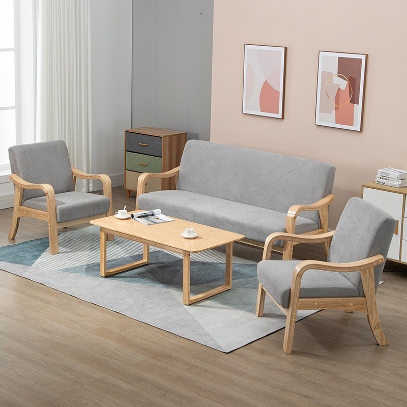 Sengchen old furniture nursing home for the elderly apartment sofa chair set simple Nordic Japanese style solid wood sofa