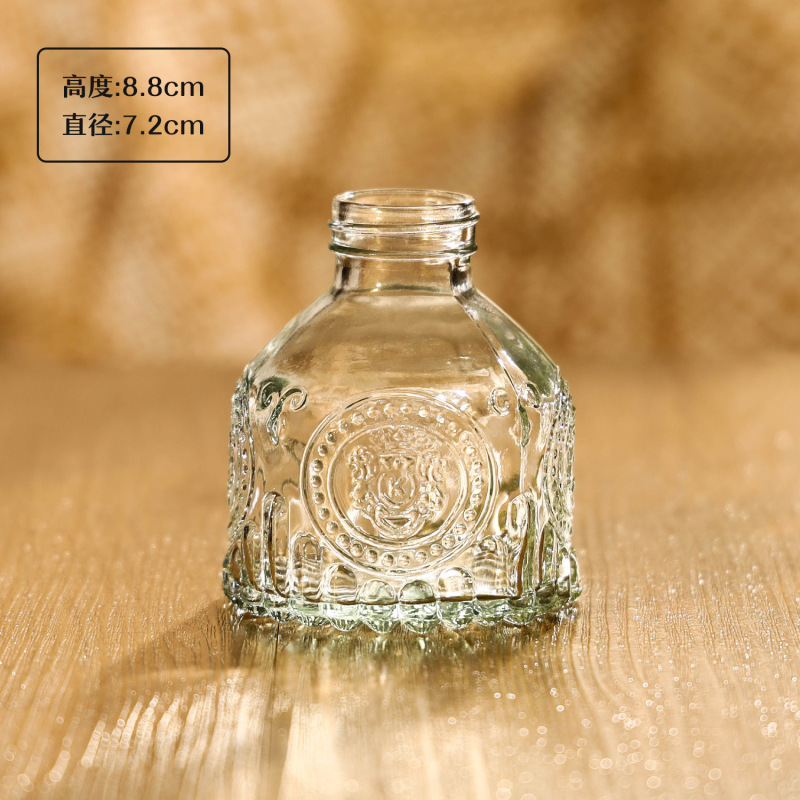 亚马逊同款迷你玻璃花瓶 ins风透明摆件插花中古高级感小花瓶套装|undefined