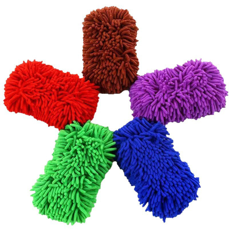 Bolsa de esponja de Chenille no es fácil de herir pintura de automóvil coral limpiador de tela espesa toalla de esponja guantes de lavado de automóviles