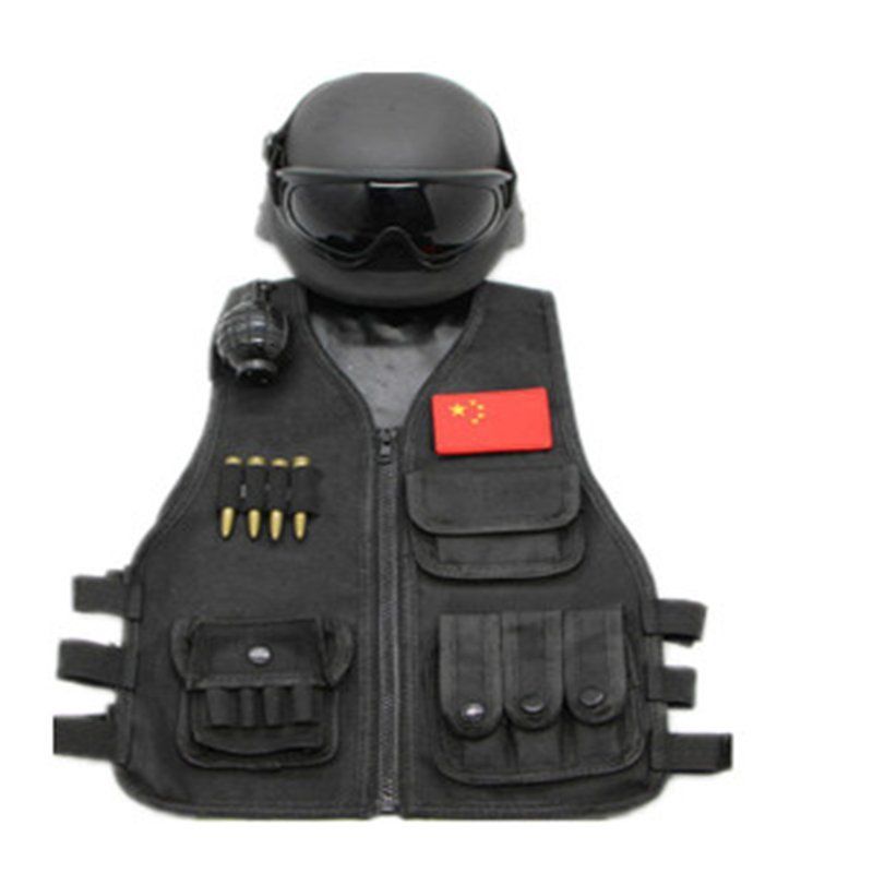 子供用電動音光玩具銃小特警装少年戦術ヘルメット馬甲盾赤ちゃんピストル道具|undefined