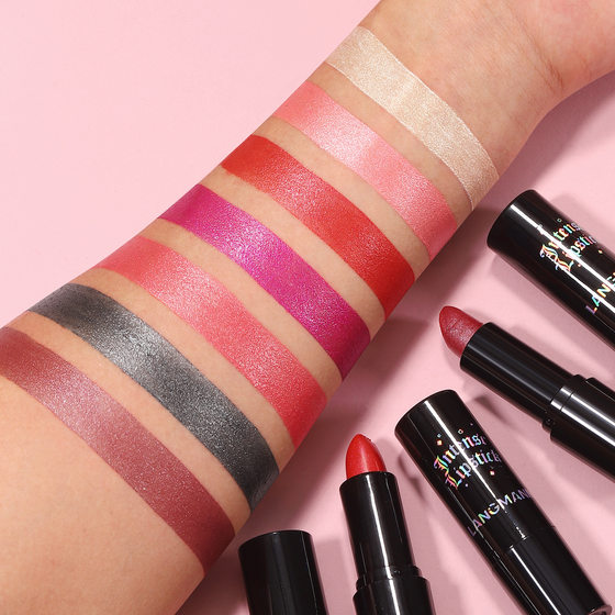 Cross-border Lip Gloss Langmanni New Color Gothic Pearlescent Lipstick Multifunctional Lip and Cheek Lipstick